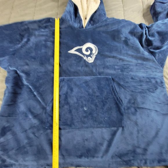 NFL Los Angeles Rams Reversible Big Logo Hoodeez Blue One Size Pullover Sports - Picture 10 of 11